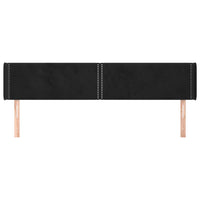 Testiera ad Orecchio-Testata con Orecchie Nera 203x16x78/88 cm in Velluto 679777