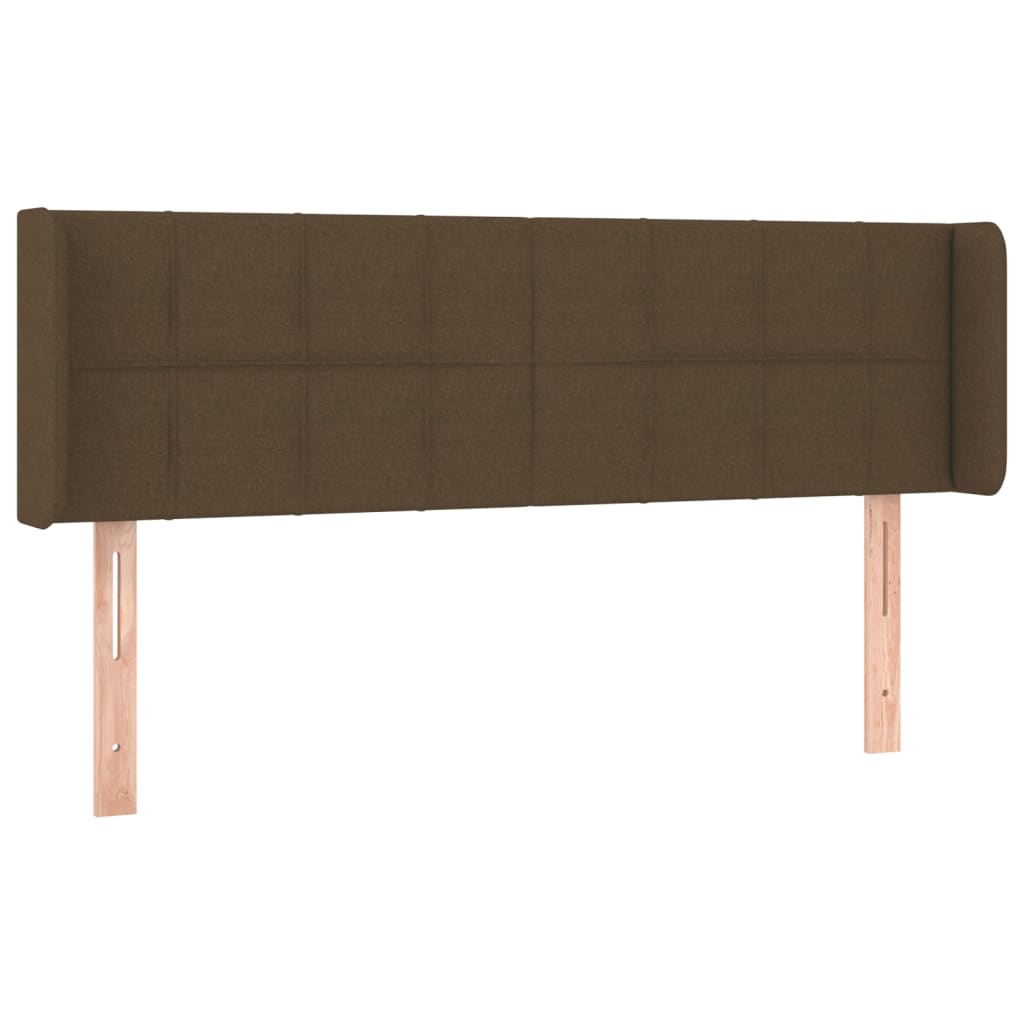 Testiera ad Orecchio-Testata con Orecchie Marrone Scuro 147x16x78/88 cm in Tessuto 349275