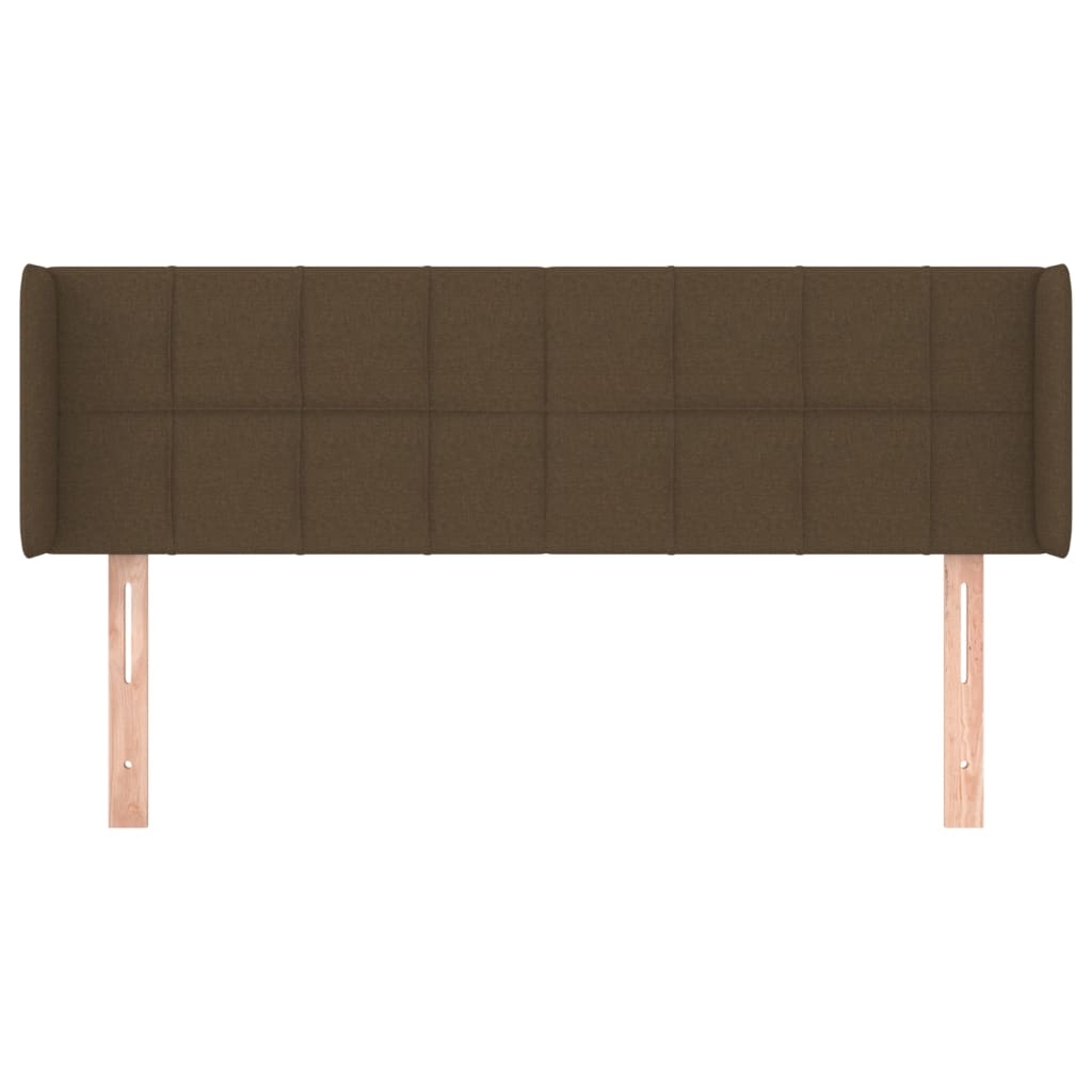 Testiera ad Orecchio-Testata con Orecchie Marrone Scuro 147x16x78/88 cm in Tessuto 349275