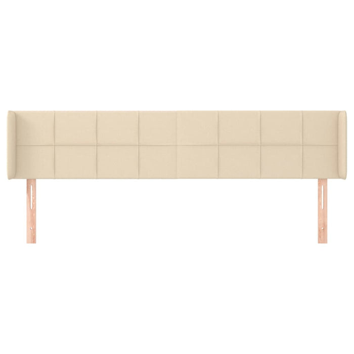 Testiera ad Orecchio-Testata con Orecchie Crema 163x16x78/88 cm in Tessuto 565495