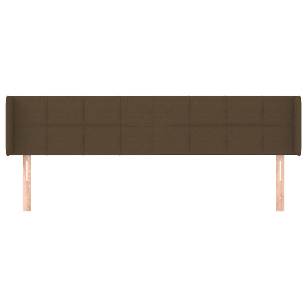 Testiera ad Orecchio-Testata con Orecchie Marrone Scuro 183x16x78/88 cm in Tessuto 740927