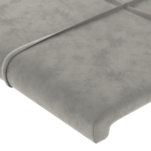 Testiera ad Orecchio-Testata con Orecchie Grigio Chiaro 83x16x78/88 cm in Velluto 973099