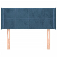 Testiera ad Orecchio-Testata con Orecchie Blu Scuro 83x16x78/88 cm in Velluto 751048