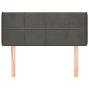 Testiera ad Orecchio-Testata con Orecchie Grigio Scuro 93x16x78/88 cm in Velluto 775388