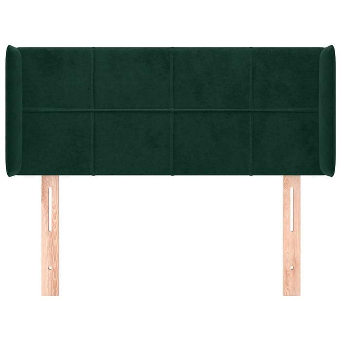 Testiera ad Orecchio-Testata con Orecchie Verde Scuro 93x16x78/88 cm in Velluto 266379