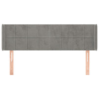 Testiera ad Orecchio Grigio Chiaro 147x16x78/88 cm in Velluto 3118816