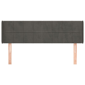 Testiera ad Orecchio Grigio Scuro 147x16x78/88 cm in Velluto 3118817