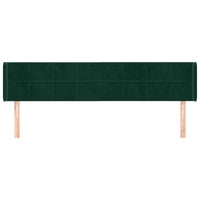 Testiera ad Orecchio-Testata con Orecchie Verde Scuro 163x16x78/88 cm in Velluto 783663