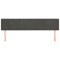 Testiera ad Orecchio Grigio Scuro 183x16x78/88 cm in Velluto 3118829