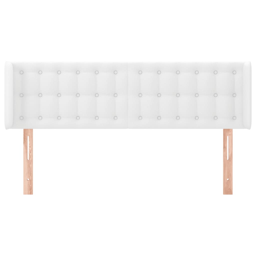 Testiera ad Orecchio-Testata con Orecchie Bianca 147x16x78/88 cm in Similpelle 926977