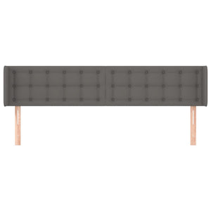 Testiera ad Orecchio-Testata con Orecchie Grigia 183x16x78/88 cm in Similpelle 441405