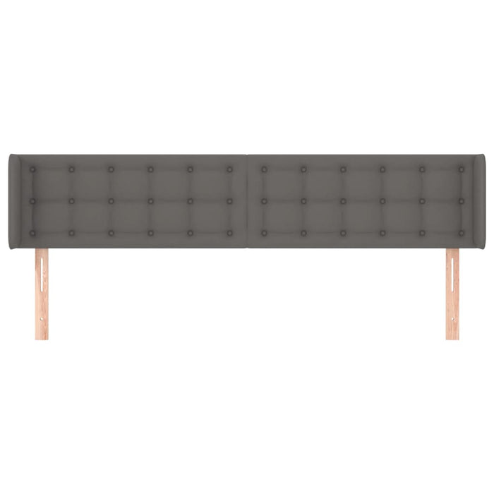 Testiera ad Orecchio-Testata con Orecchie Grigia 183x16x78/88 cm in Similpelle 441405