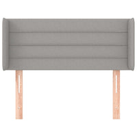 Testiera ad Orecchio-Testata con Orecchie Grigio Chiaro 103x16x78/88 cm in Tessuto 392097