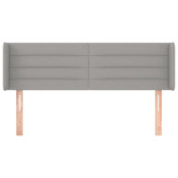 Testiera ad Orecchio-Testata con Orecchie Grigio Chiaro 147x16x78/88 cm in Tessuto 955488