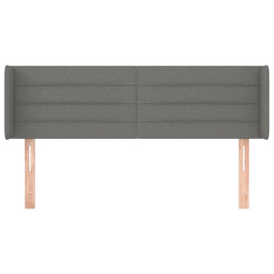 Testiera ad Orecchio-Testata con Orecchie Grigio Scuro 147x16x78/88 cm in Tessuto 107764