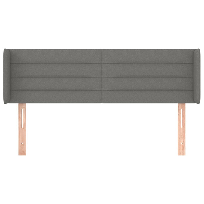 Testiera ad Orecchio-Testata con Orecchie Grigio Scuro 147x16x78/88 cm in Tessuto 107764