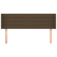 Testiera ad Orecchio Marrone Scuro 147x16x78/88 cm in Tessuto 3118909