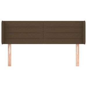 Testiera ad Orecchio Marrone Scuro 147x16x78/88 cm in Tessuto 3118909