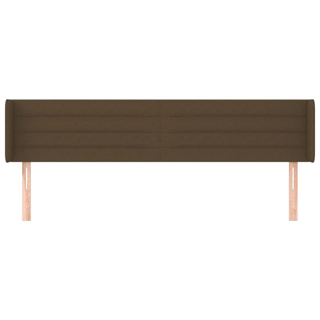 Testiera ad Orecchio-Testata con Orecchie Marrone Scuro 183x16x78/88 cm in Tessuto 303473