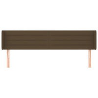 Testiera ad Orecchio-Testata con Orecchie Marrone Scuro 183x16x78/88 cm in Tessuto 303473