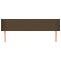 Testiera ad Orecchio-Testata con Orecchie Marrone Scuro 203x16x78/88 cm in Tessuto 884380