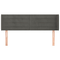 Testiera ad Orecchio Grigio Scuro 147x16x78/88 cm in Velluto 3118957