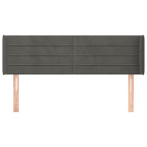 Testiera ad Orecchio Grigio Scuro 147x16x78/88 cm in Velluto 3118957