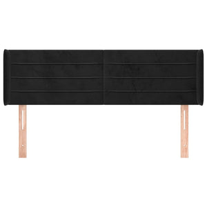 Testiera ad Orecchio-Testata con Orecchie Nera 147x16x78/88 cm in Velluto 971081