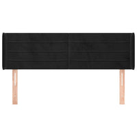 Testiera ad Orecchio Nera 147x16x78/88 cm in Velluto 3118958