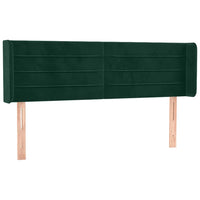 Testiera ad Orecchio-Testata con Orecchie Verde Scuro 147x16x78/88 cm in Velluto 720881