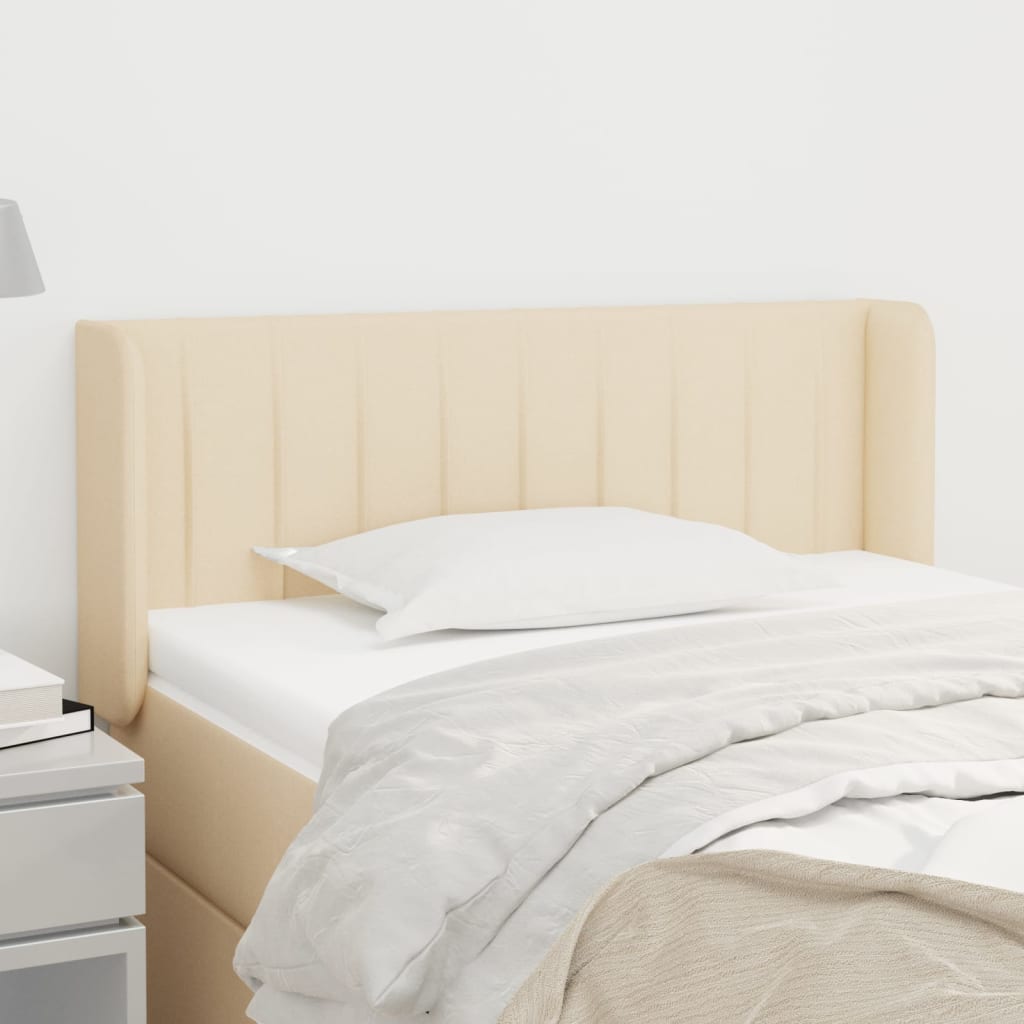 Testiera ad Orecchio-Testata con Orecchie Crema 93x16x78/88 cm in Tessuto 571235