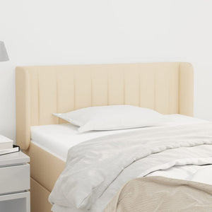 Testiera ad Orecchio-Testata con Orecchie Crema 103x16x78/88 cm in Tessuto 384036