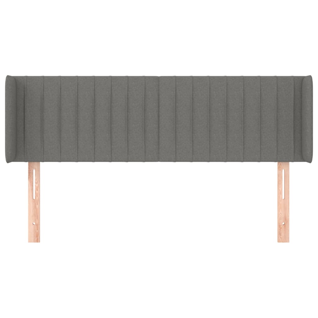 Testiera ad Orecchio-Testata con Orecchie Grigio Scuro 147x16x78/88 cm in Tessuto 754620