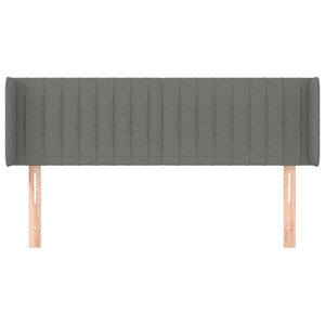 Testiera ad Orecchio-Testata con Orecchie Grigio Scuro 147x16x78/88 cm in Tessuto 754620