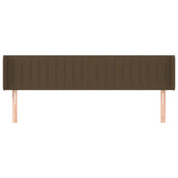 Testiera ad Orecchio-Testata con Orecchie Marrone Scuro 163x16x78/88 cm in Tessuto 373755