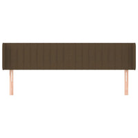 Testiera ad Orecchio-Testata con Orecchie Marrone Scuro 183x16x78/88 cm in Tessuto 866618