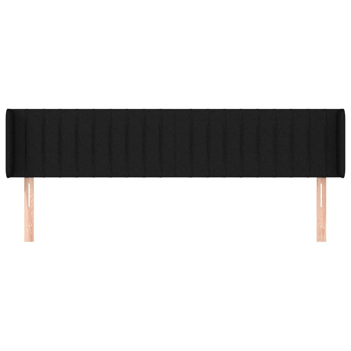 Testiera ad Orecchio-Testata con Orecchie Nera 203x16x78/88 cm in Tessuto 827358