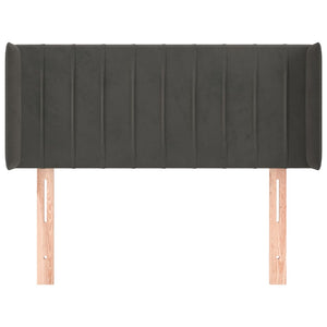 Testiera ad Orecchio Grigio Scuro 83x16x78/88 cm in Velluto
