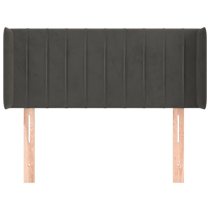 Testiera ad Orecchio-Testata con Orecchie Grigio Scuro 83x16x78/88 cm in Velluto 678543