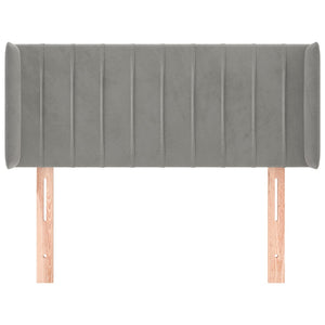 Testiera ad Orecchio Grigio Chiaro 103x16x78/88 cm in Velluto 3119048