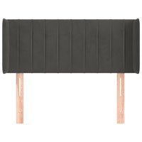 Testiera ad Orecchio-Testata con Orecchie Grigio Scuro 103x16x78/88 cm in Velluto 446337