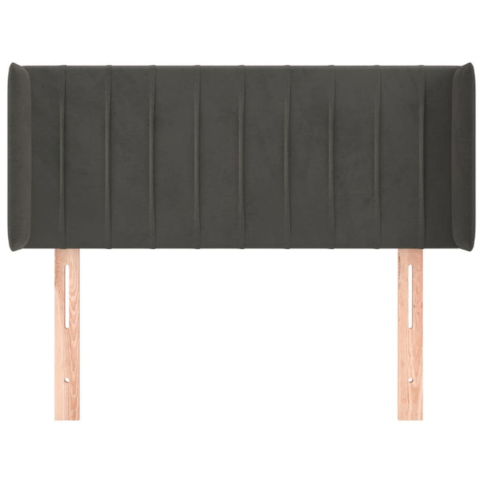 Testiera ad Orecchio-Testata con Orecchie Grigio Scuro 103x16x78/88 cm in Velluto 446337