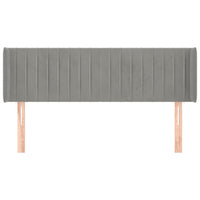 Testiera ad Orecchio-Testata con Orecchie Grigio Chiaro 147x16x78/88 cm in Velluto 814764