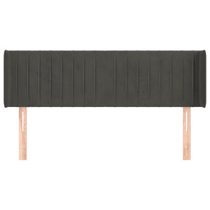 Testiera ad Orecchio-Testata con Orecchie Grigio Scuro 147x16x78/88 cm in Velluto 231689