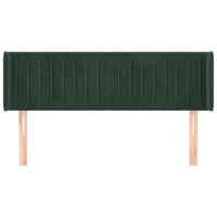 Testiera ad Orecchio Verde Scuro 147x16x78/88 cm in Velluto 3119057