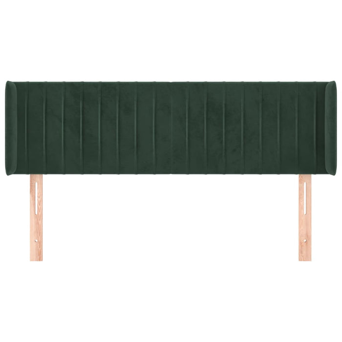 Testiera ad Orecchio Verde Scuro 147x16x78/88 cm in Velluto 3119057