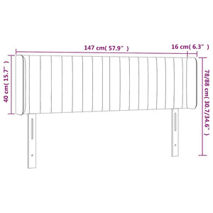 Testiera ad Orecchio-Testata con Orecchie Verde Scuro 147x16x78/88 cm in Velluto 584250