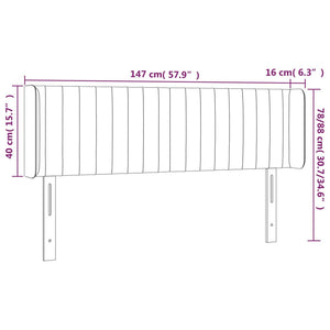 Testiera ad Orecchio Rosa 147x16x78/88 cm in Velluto 3119059