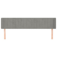 Testiera ad Orecchio-Testata con Orecchie Grigio Chiaro 163x16x78/88 cm in Velluto 928722