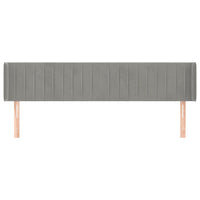 Testiera ad Orecchio-Testata con Orecchie Grigio Chiaro 203x16x78/88 cm in Velluto 589377